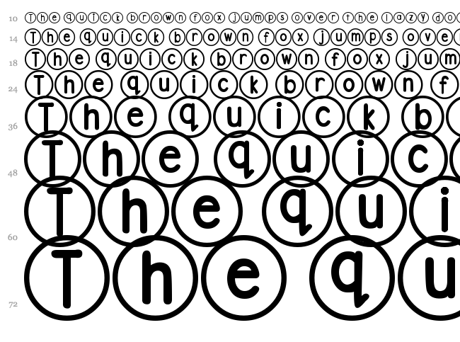DJB Standardized Test font waterfall